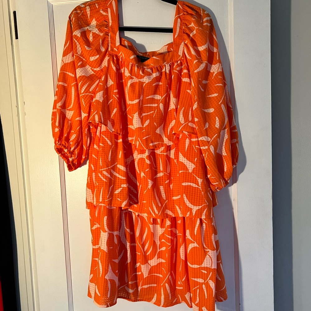 Who What Wear for Target orange fringe layer dress